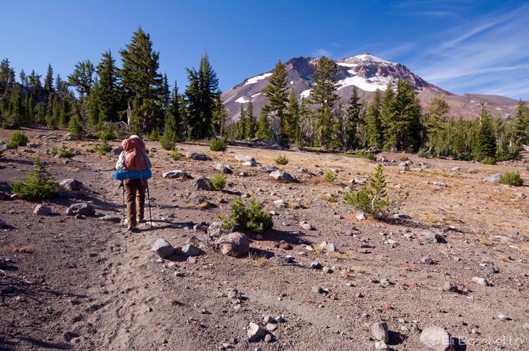 A short walk from the Don Sheldon Mountain House leads the team to amazing skiing and breathtaking views.