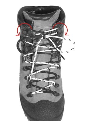 Square Knot hiking boot lacing