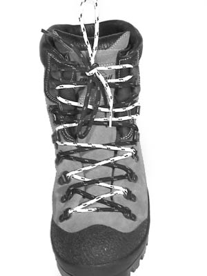 Granny Knot hiking boot lacing