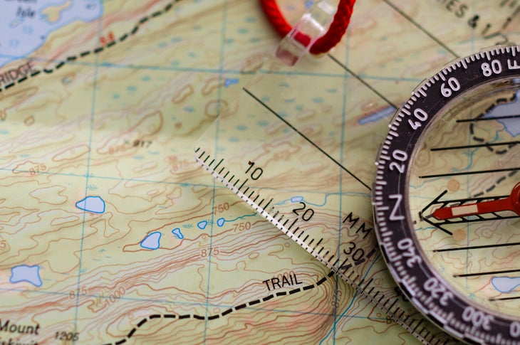 Compass on Map