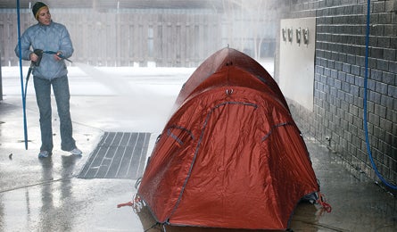 GL Tents 445 1 19856 The tents were blasted with water at 150 psi for up to 3 minutes.