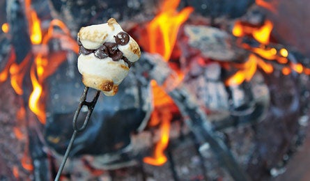 "Roasting a stuffed marshmallow. (by Madyson's Marshmallows)"