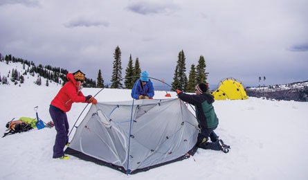 "Tent setup (B. Fullerton)"