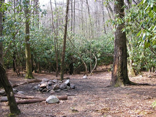 Campsites below the falls None