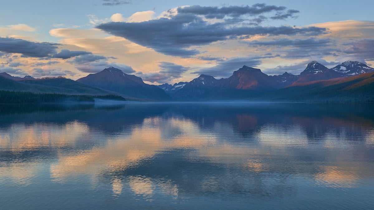 Huckleberry Mountain Trail Sunset in Glacier National Park's Lake McDonald Area During the Summer in Montana, USA.