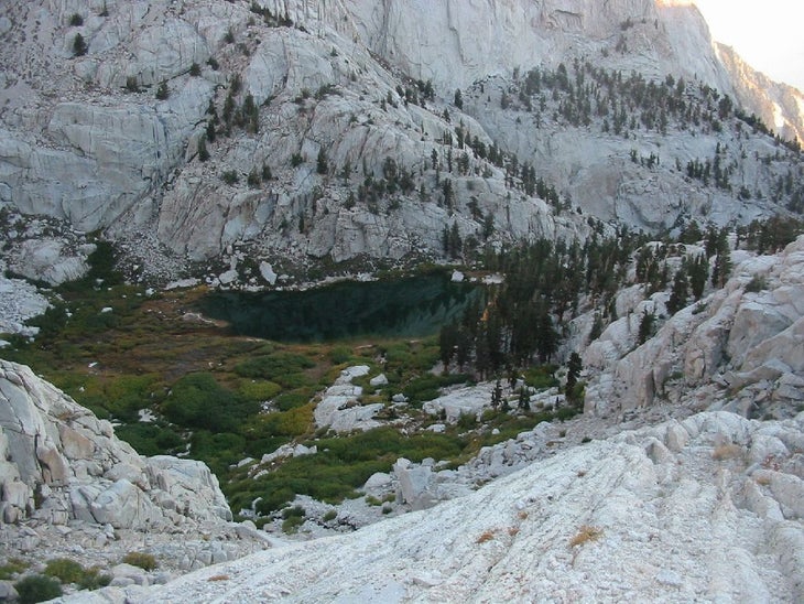 Looking down at Mirror Lake None
