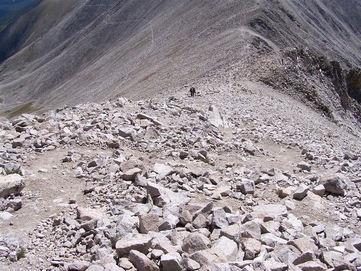 Looking down from the summit None