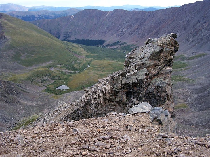 Looking down Stevens Gulch from Grays south face None