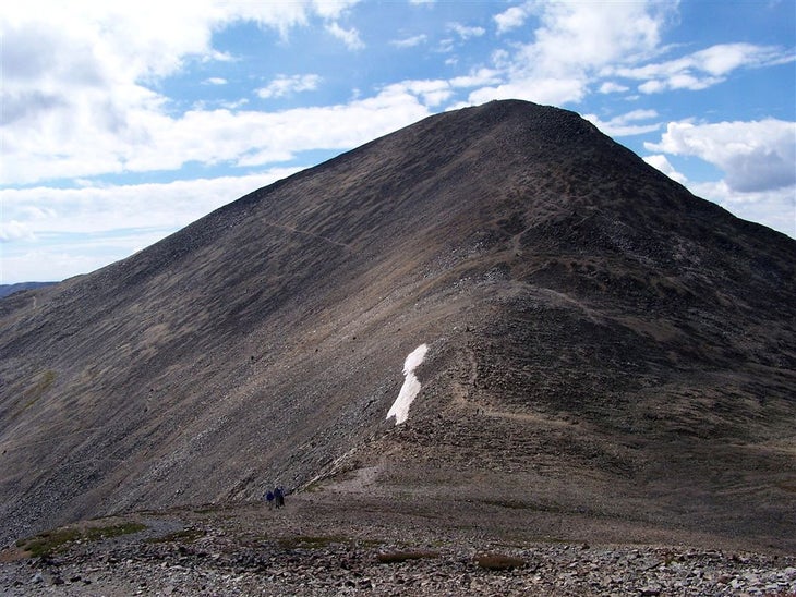 The summit of Grays Peak from Torreys south face None