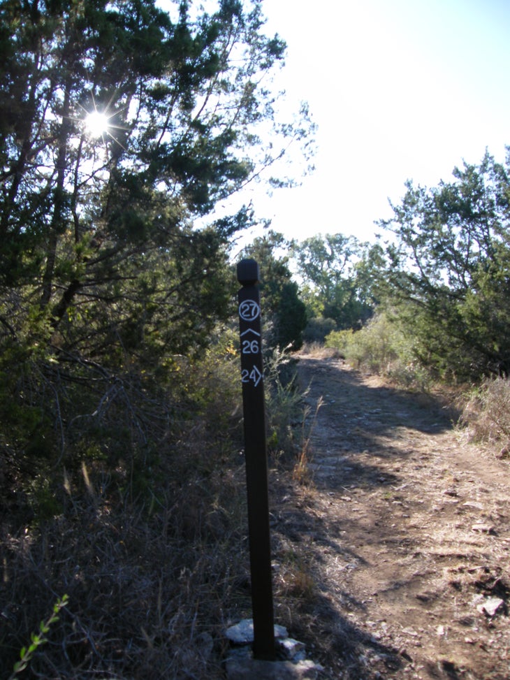 Trail intersection with marker None