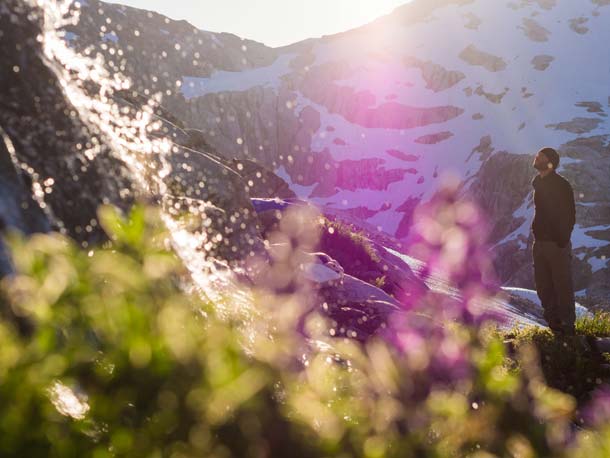 Terror Basin My friend Nathan Rice wakes up to waterfalls and lupine at our fanciful (but rather tilted) campsite in the headwaters of Terror Basin in the…