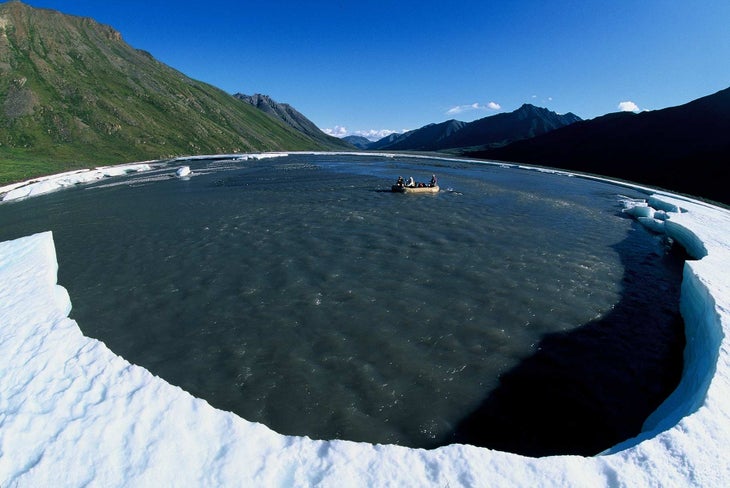 ANWR Ice Pack After getting dropped by a bush pilot on the North Slope of the Brooks Range next to the Upper Marsh Fork River, Graham and his team had to avoid…