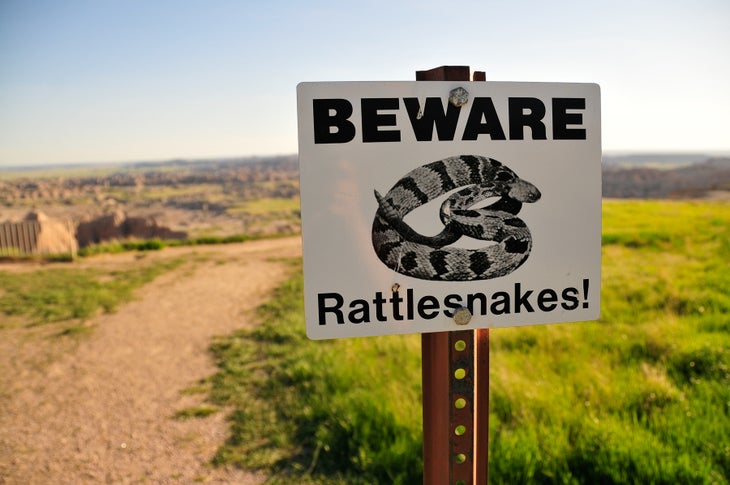 Beware of Rattlesnakes Beware of Rattlesnakes sign