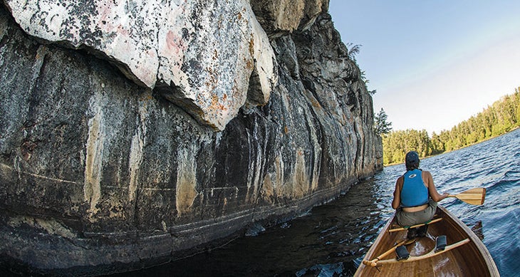 Canoe Country Pictographs Canoeing at Fishdance lake. Image by Aaron Peterson