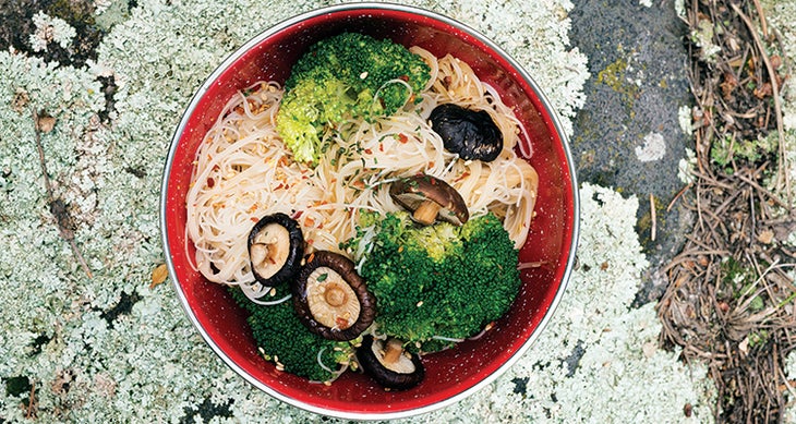 "Mushroom and Broccoli Vietnamese Noodle Soup (photo by Carmel Zucker)"