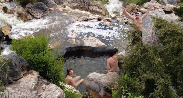 Goldbug Hot Springs, Salmon, ID Take a dip in a cascade of clear-water pools that overlooks the majestically grassy peaks of the Salmon-Challis National Forest. Goldbug is a perfect…