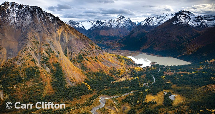 Spatsizi Provincial Wilderness Park Gladys Lake with its views of 8,200-foot Mt. Will (center of photo). By Carr Clifton