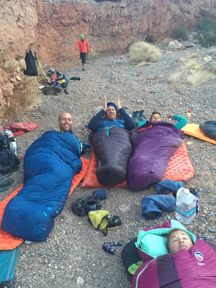 The group bivvies in the Thimble Mountains in Death Valley. photo: Andrew Bydlon