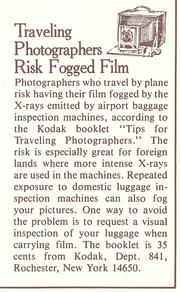 1978: Fogged Film things we don't miss about 1978: worrying about film