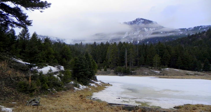 Lake beneath Sepulcher Mountain Lake beneath Sepulcher Mountain