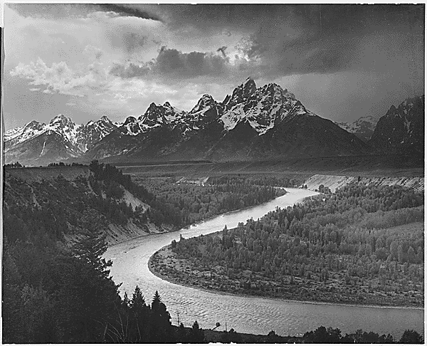 “The Tetons and the Snake River,” Grand Teton National Park, Wyoming, 1933-1942 photo: Ansel Adams / U.S. Department of the Interior