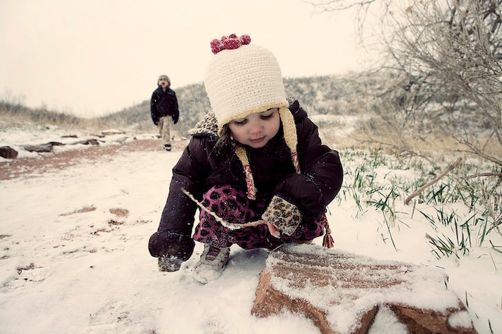 toddler-hiking Children in Snow