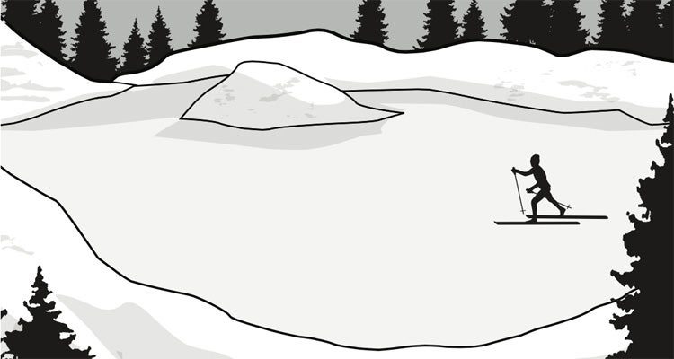 "Cross-country skiing provides the perfect balance between speed and savoring the sights. Illustrations by Supercorn"