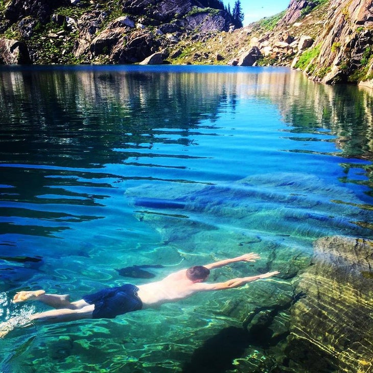 Swimming in Mica Lake Swimming in Mica Lake