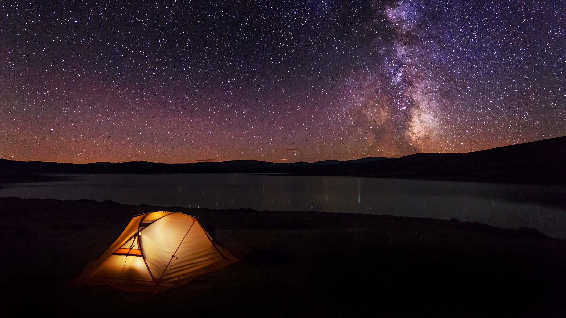 tent under night sky