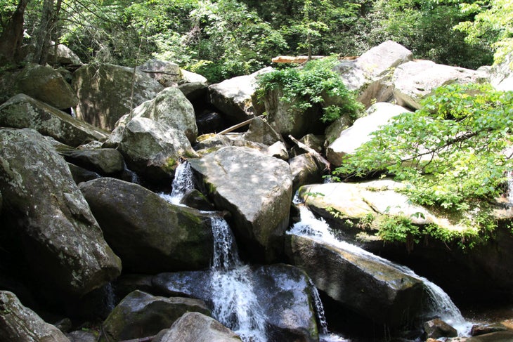 Scramble Opprotunity If you're feeling adventurous, skip the trip and scramble up the rocks to the falls