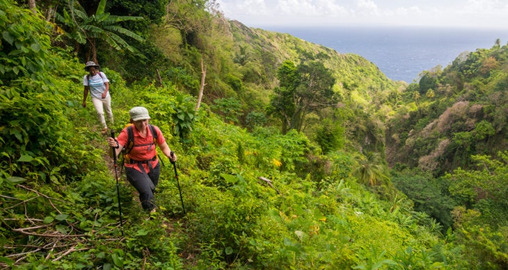 In some places the coastline is too rugged for a trail Dominica trail