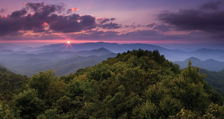 "From Tellico Gap, take the AT 1.4 miles to the Wesser Bald Tower, and this killer view of the Appalachians (Photo by Steven McBride)."