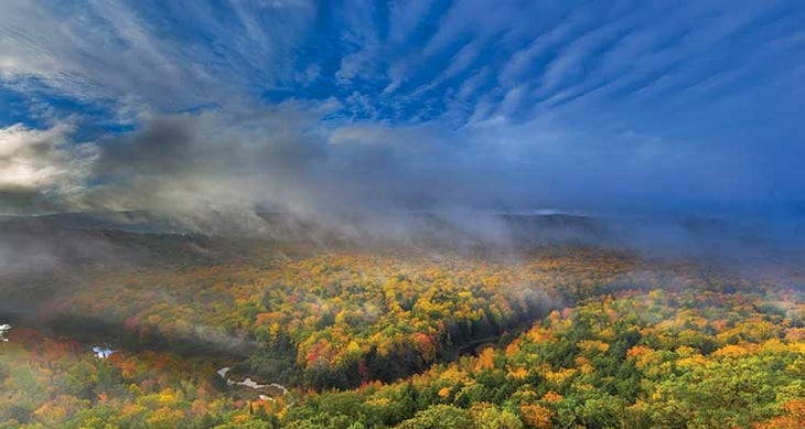 0317feat_firsts_chaneyporcupinesp_gn The Big Carp River twists through Porcupine Mountains State Park. Photo by Chuck Haney