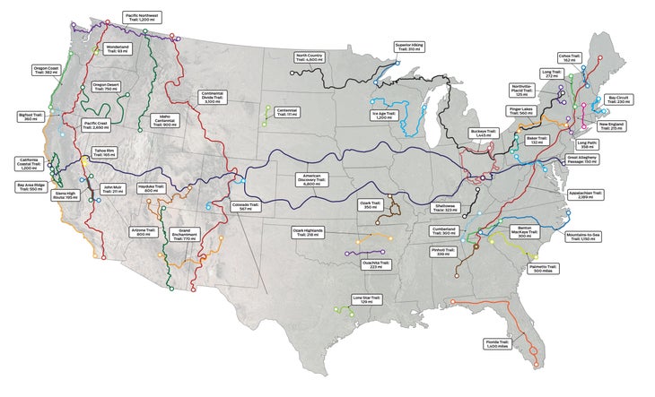 TrailMap Long Trails Hiking Map