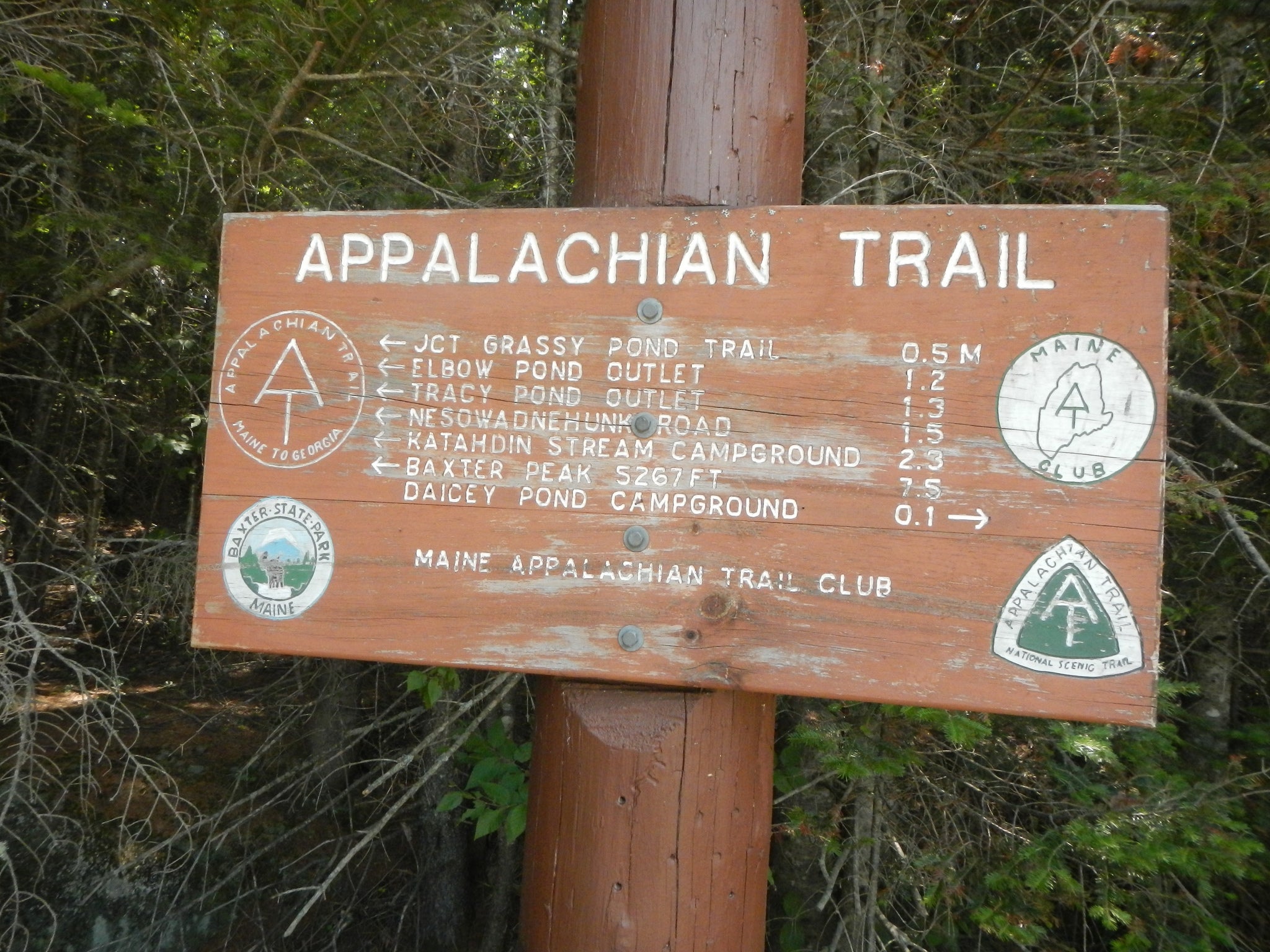 "AT trail sign in Maine"