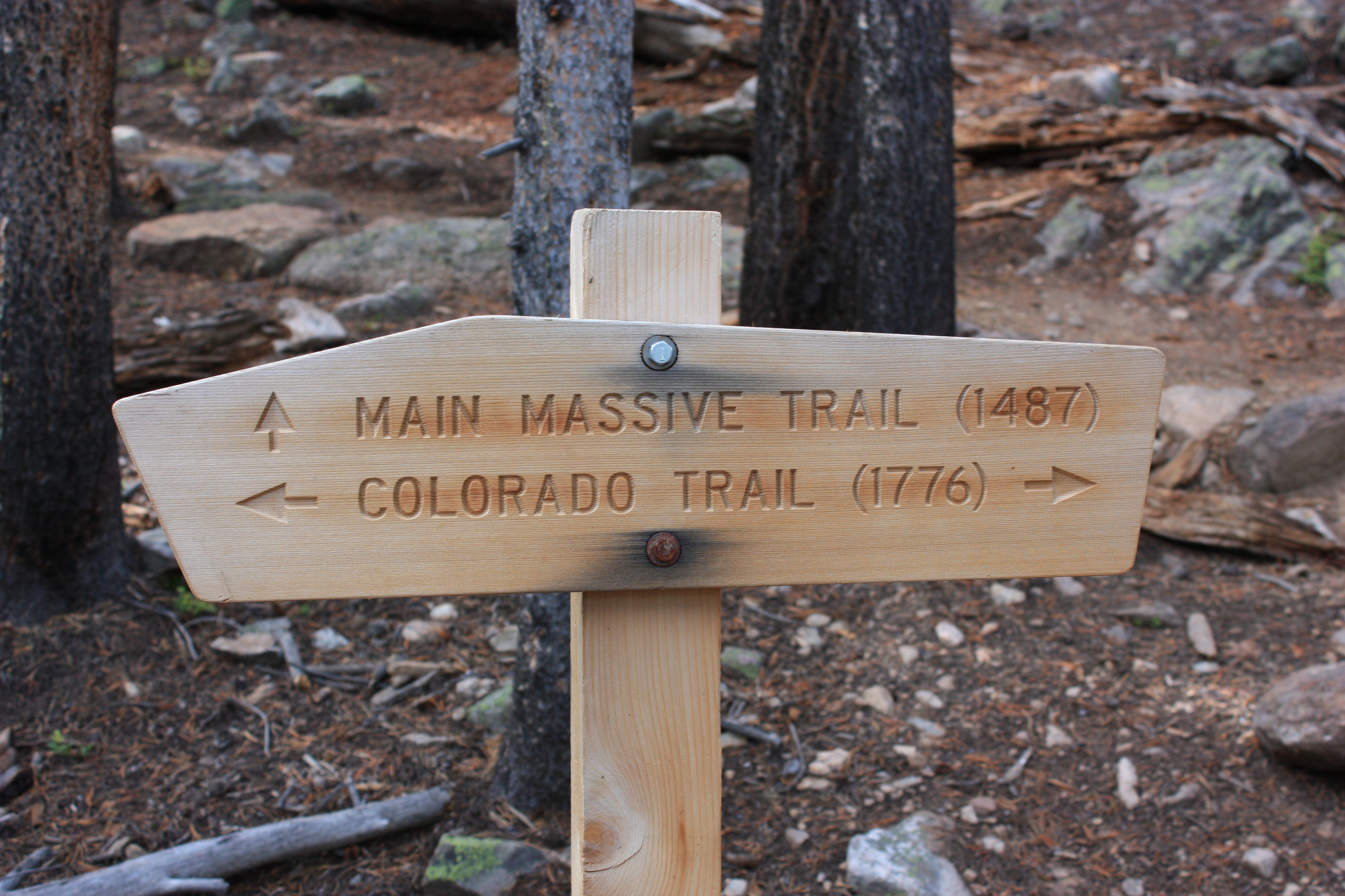 "Mount Massive trail sign"