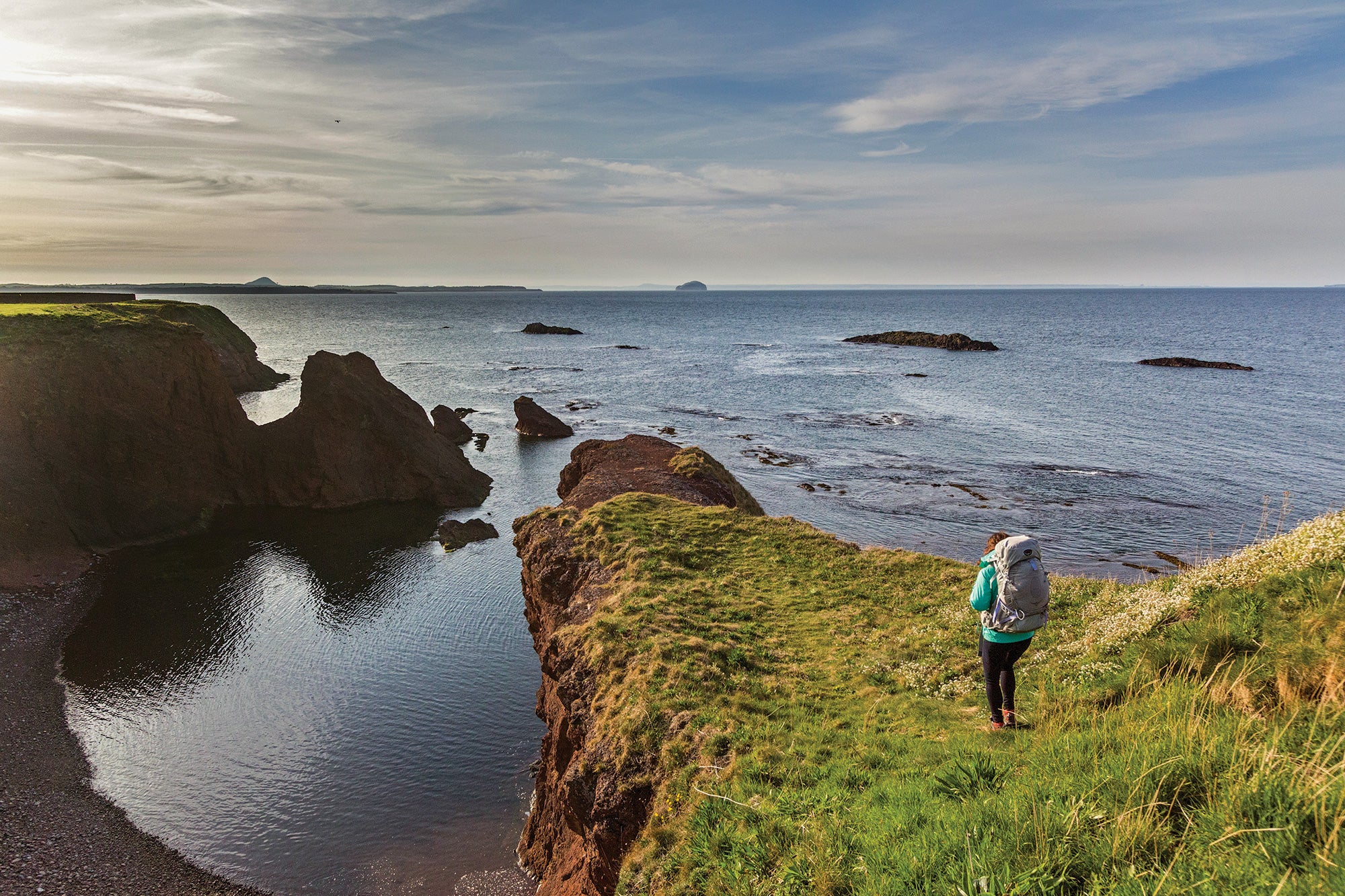 "The John Muir Way hugs the coast near Dunbar in Scotland"