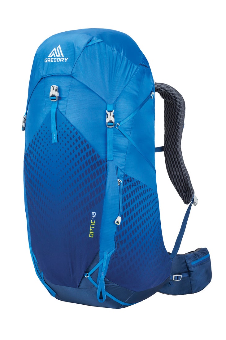 GSP18_Optic48_beacon_blue_front34_gn best ultralight packs | gregory optic