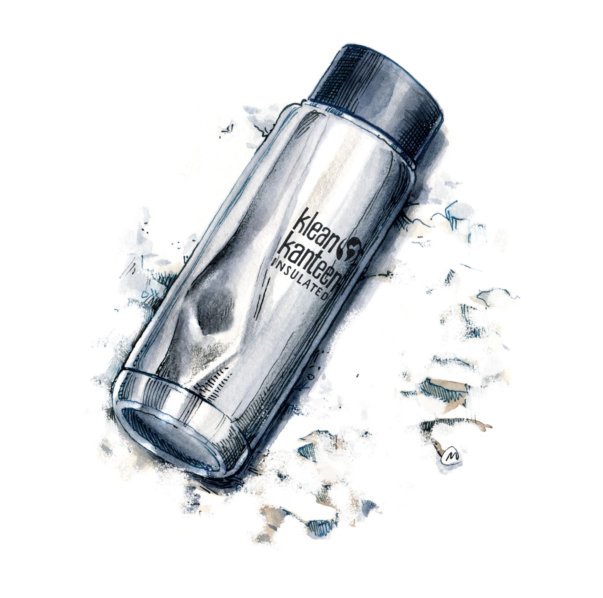 "dented water bottle"