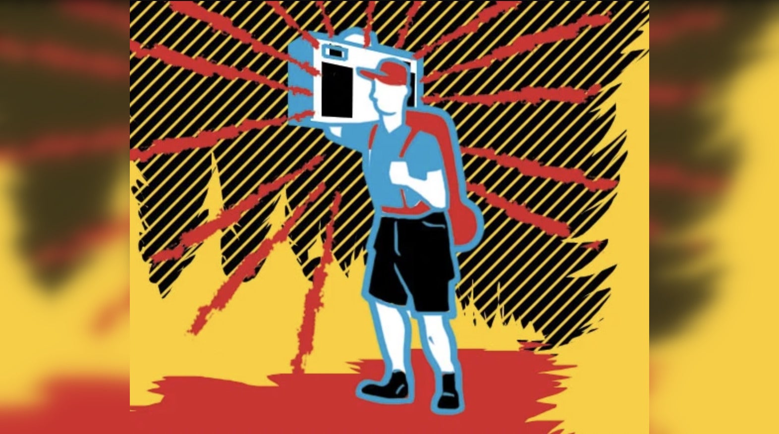 Man with boombox on trail