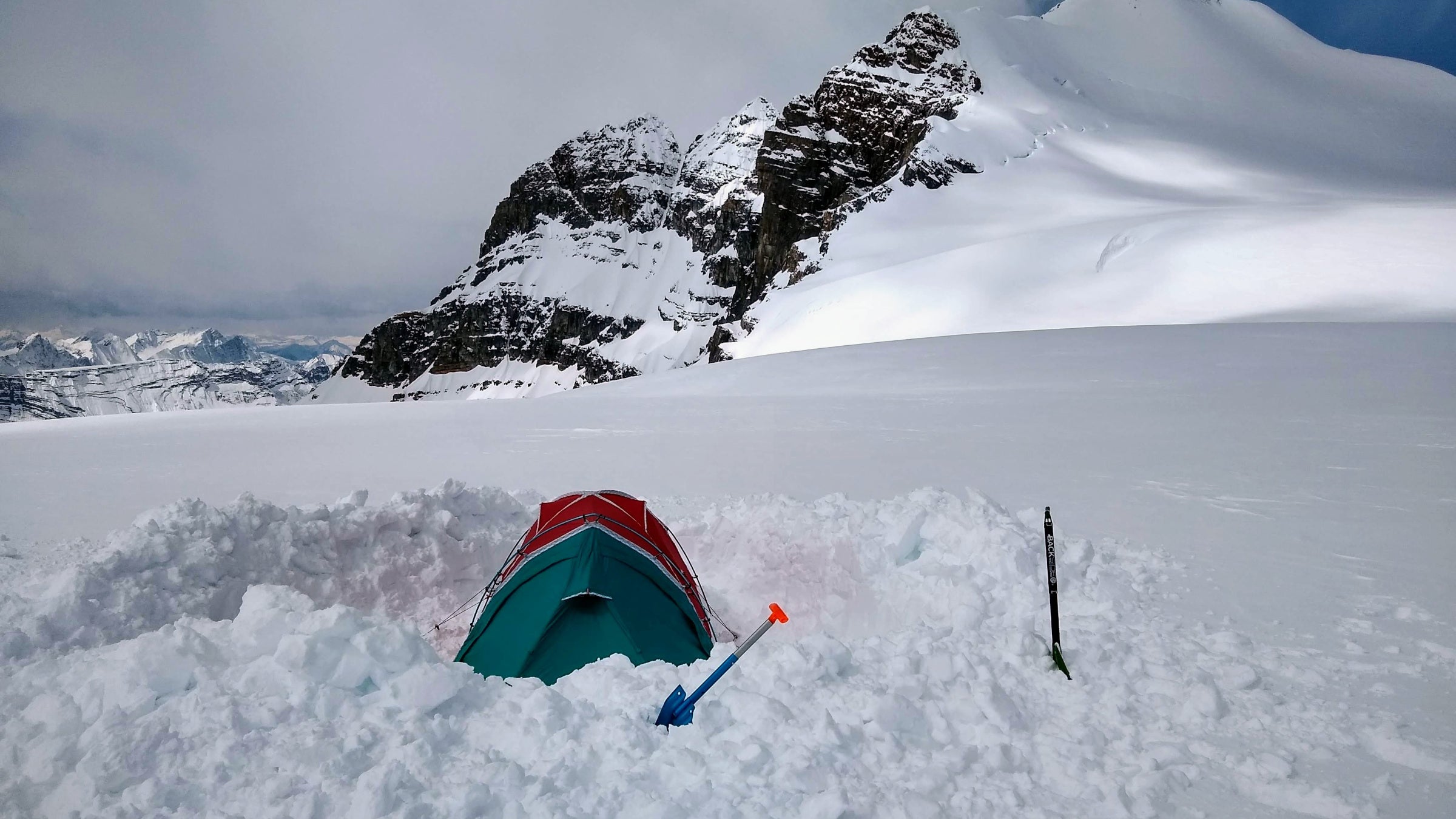 Tent in deep snow