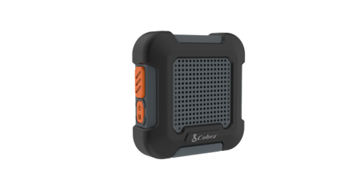 Cobra_ChatTagWalkieTalkie_gallery Square Cobra Chat Tag Walkie Talkie sits on white background.
