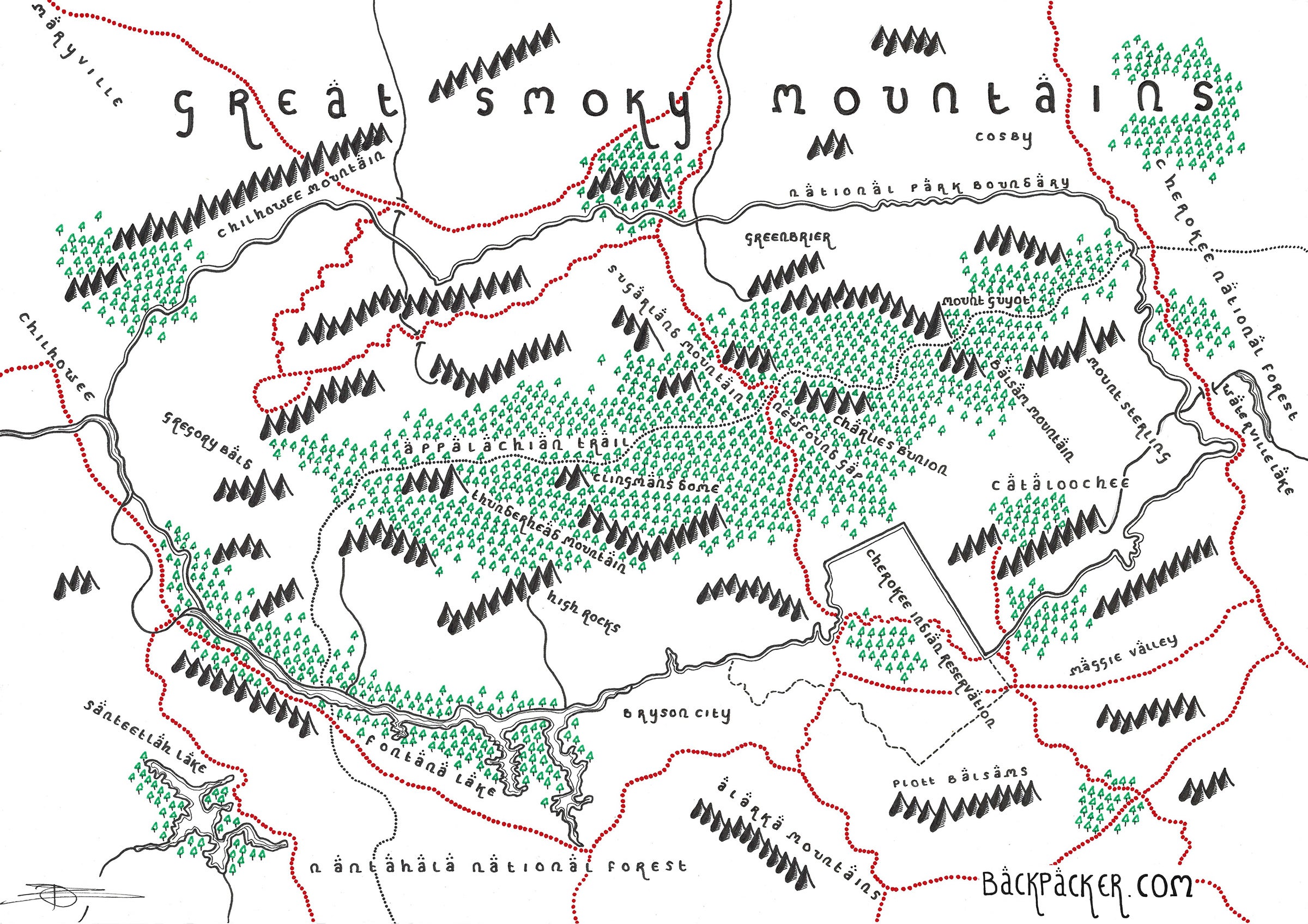 Great Smoky Mountains Map