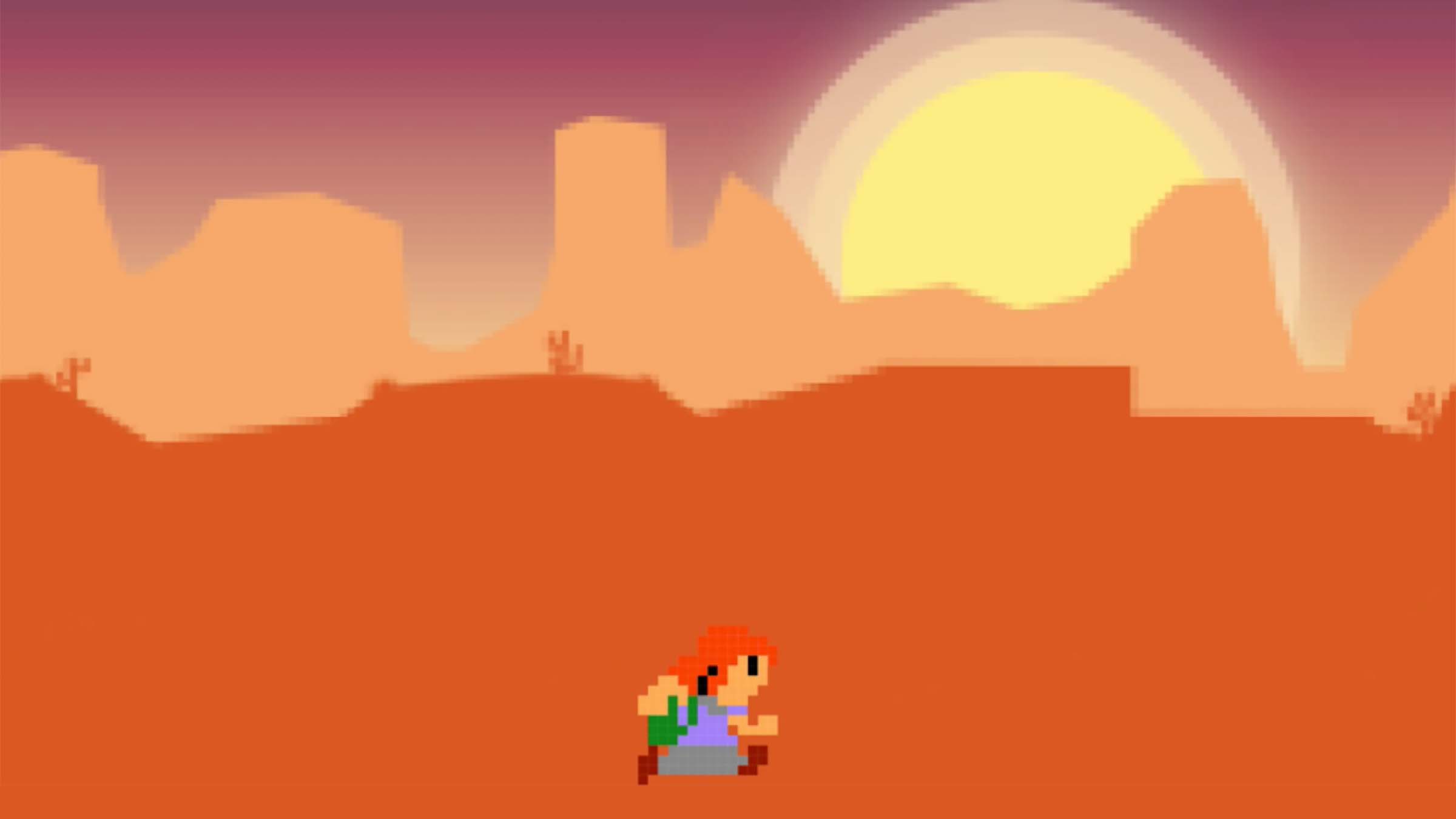 running hiker in slot canyon