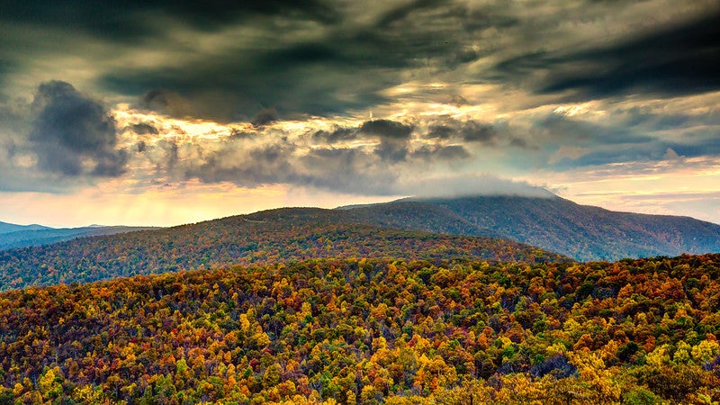 "A storm clearing in Shenandoah National Park, Virginia"