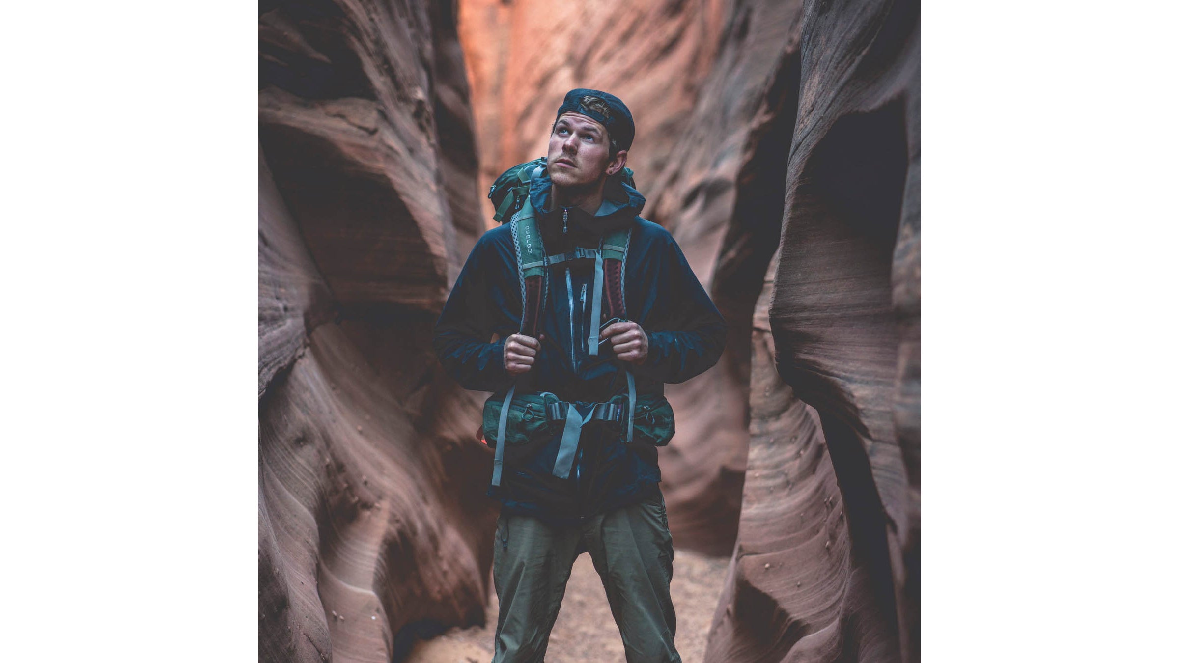 Steve Yocom in a slot canyon