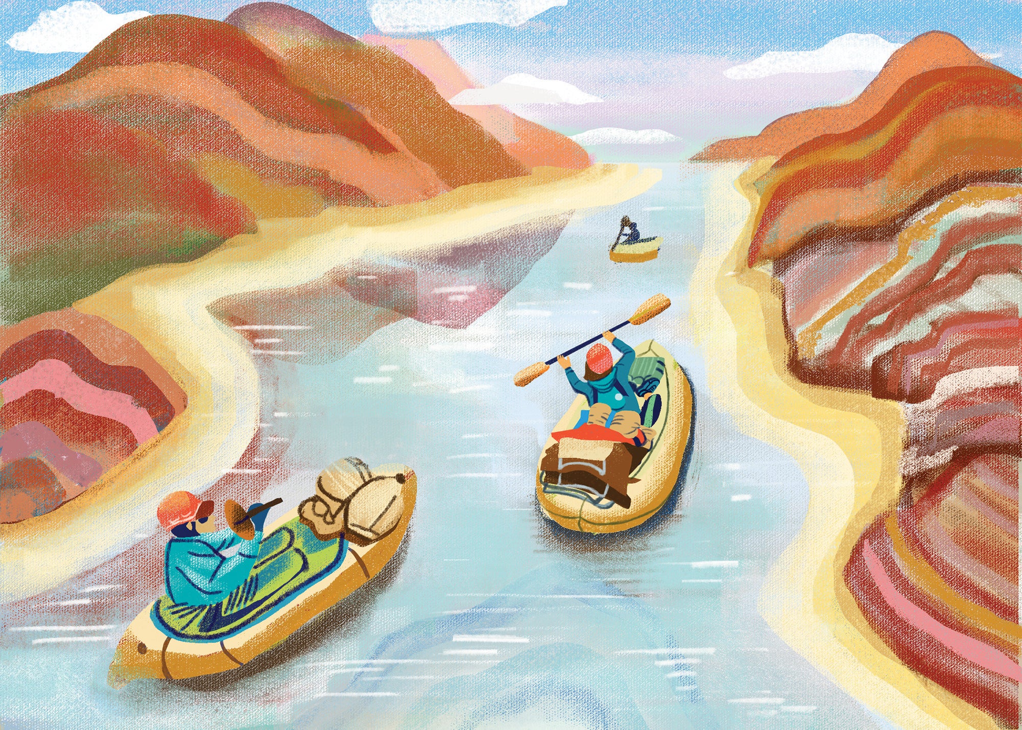 "packrafting in a canyon"