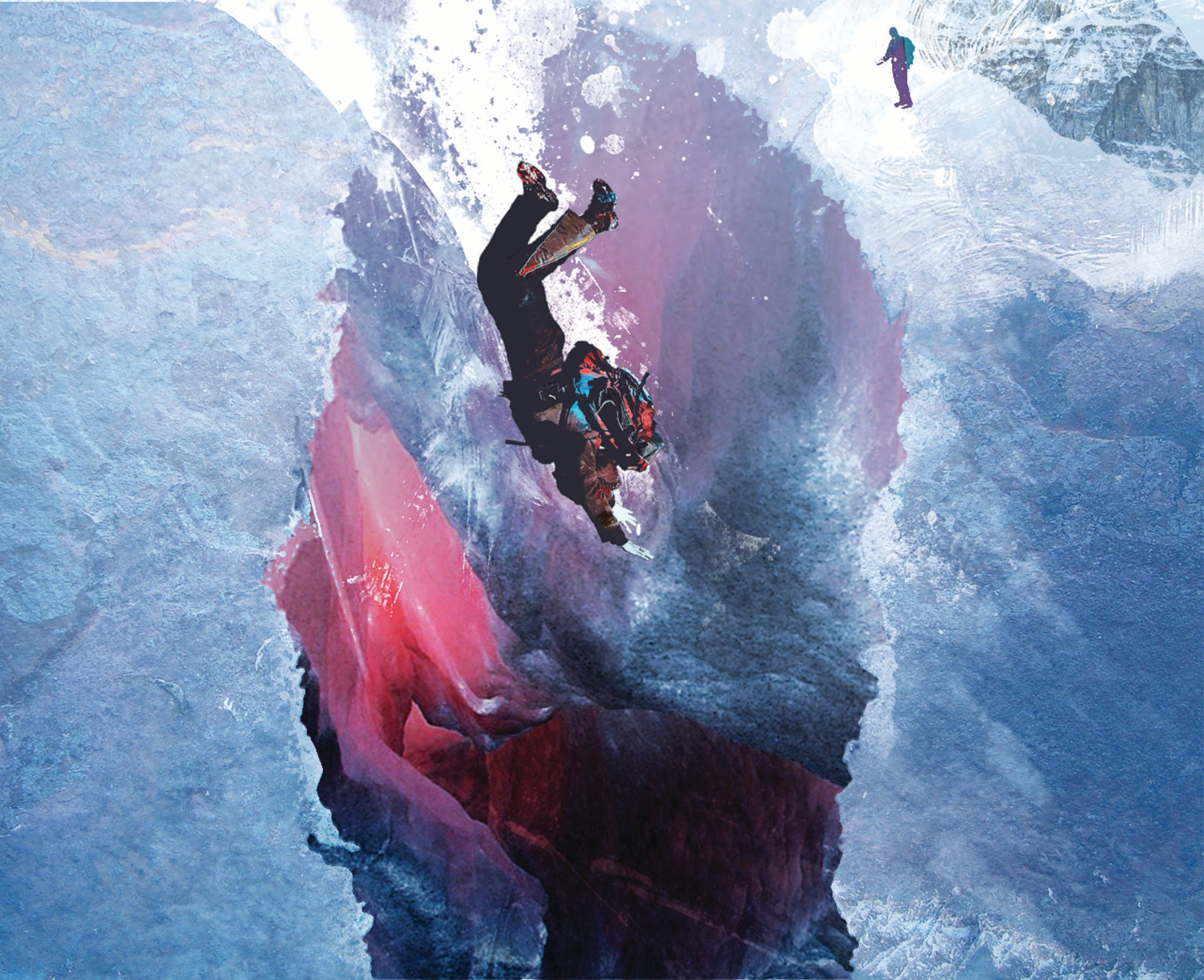 "Falling into a crevasse"