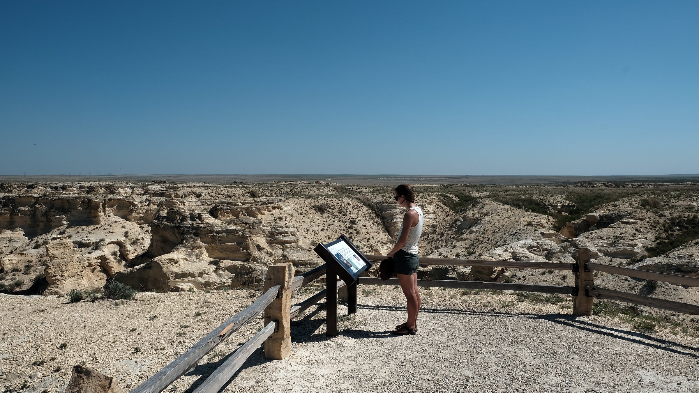 Hiker at canyon overlook