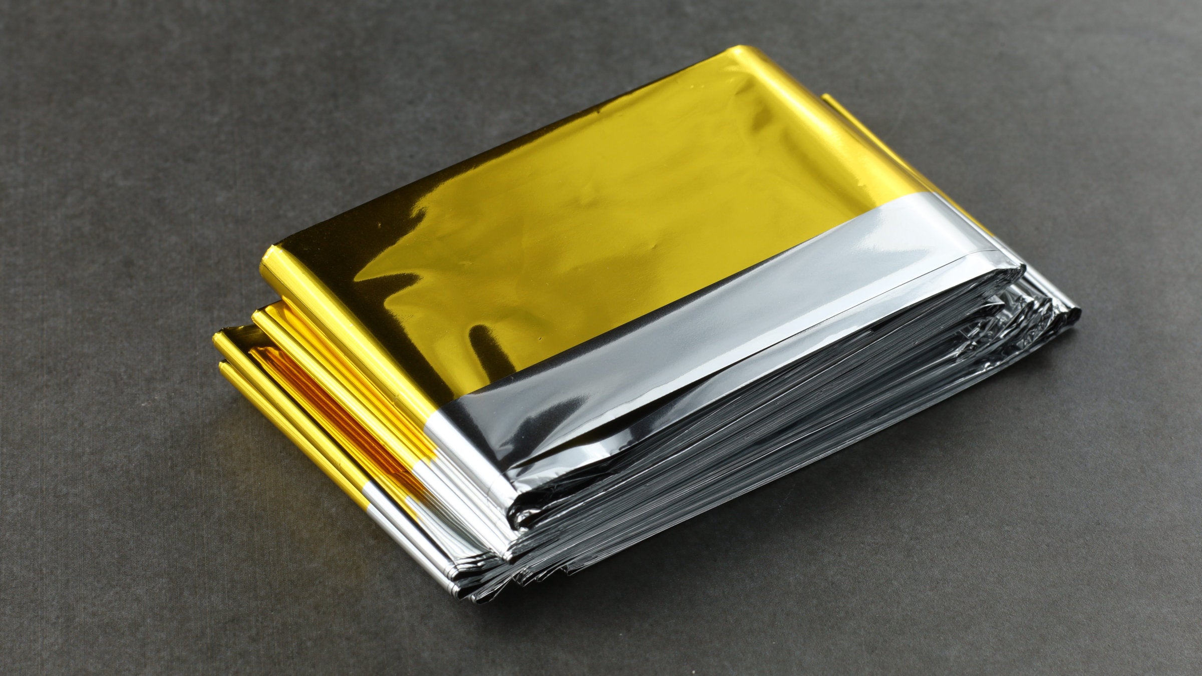 A space blanket, folded